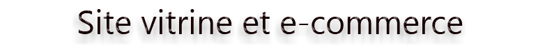 Site vitrine et e-commerce